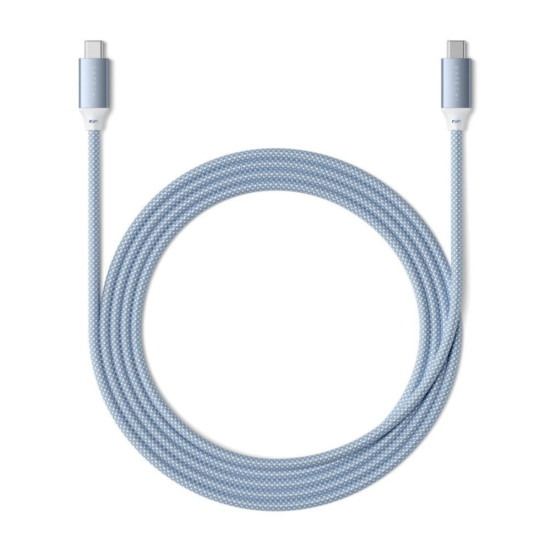 Satechi USB-C to USB-C - Καλώδιο Φόρτισης και Μεταφοράς Δεδομένων - Type-C σε Type-C - 200cm - 100W - Blue (ST-TCC2MB)