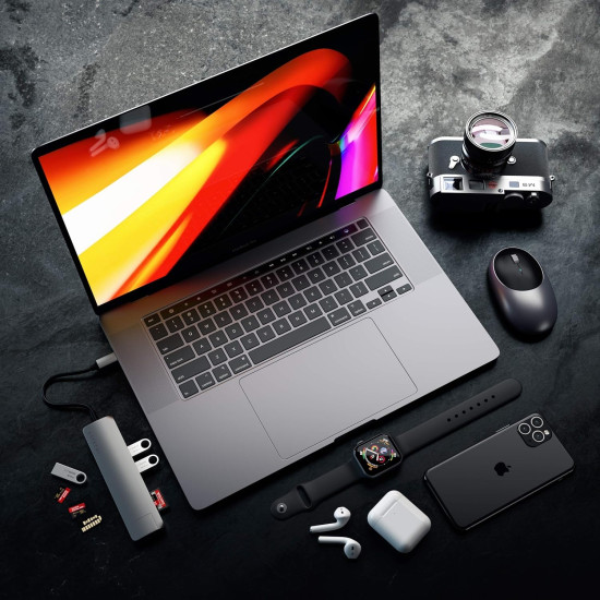 Satechi USB-C Slim Multi-Port with Ethernet Adapter - Αντάπτορας με 2 x USB-A / 1 x Type-C PD 60W / 1 x HDMI 4K 60HZ / 1 x Ethernet / 1 x SD & MicroSD - Space Gray (ST-UCSMA3M)