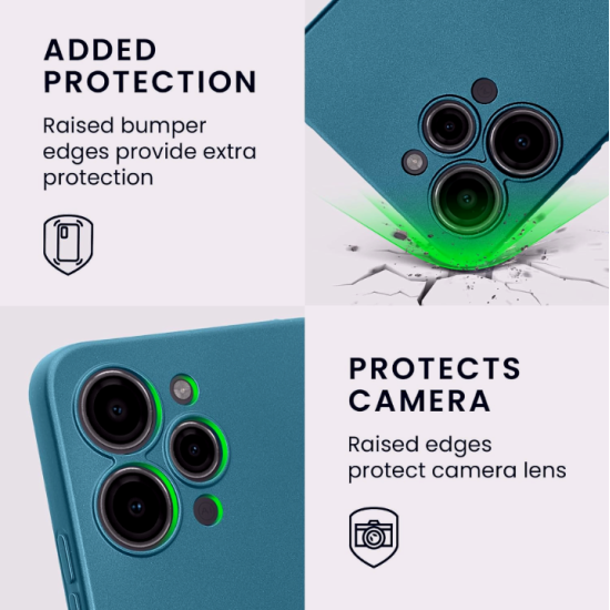 KWmobile Θήκη Σιλικόνης Xiaomi Redmi 12 με Πλαίσιο Κάμερας - Metallic Caribbean Blue (61880.251)