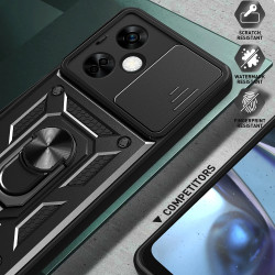 Techsuit CamShield - Ανθεκτική Θήκη με Κάλυμμα για την Κάμερα & Μεταλλικό Ring Holder - OnePlus Nord CE 3 Lite - Black (5949419070318)