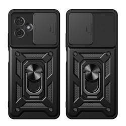 Techsuit CamShield - Ανθεκτική Θήκη με Κάλυμμα για την Κάμερα & Μεταλλικό Ring Holder - Motorola Moto G54 - Black (5949419070547)