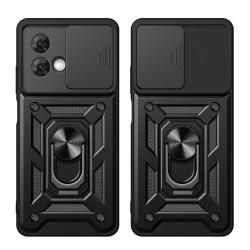 Techsuit CamShield - Ανθεκτική Θήκη με Κάλυμμα για την Κάμερα & Μεταλλικό Ring Holder - Motorola Moto G84 - Black (5949419070530)