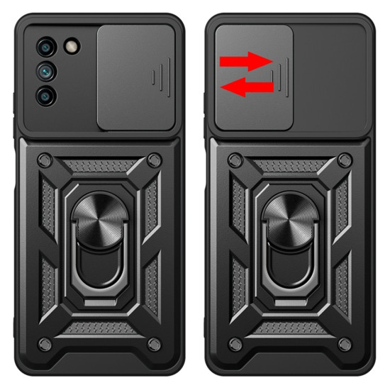 Techsuit CamShield - Ανθεκτική Θήκη με Κάλυμμα για την Κάμερα & Μεταλλικό Ring Holder - Nokia G22 - Black (5949419069237)