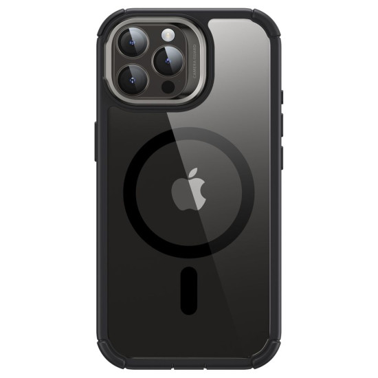 ESR Armor Tough with Stash Stand HaloLock - Ανθεκτική 360° Διάφανη MagSafe Θήκη με Kickstand & Tempered Glass για Φακό Κάμερας - Apple iPhone 15 Pro Max - Clear / Black (4894240176658)