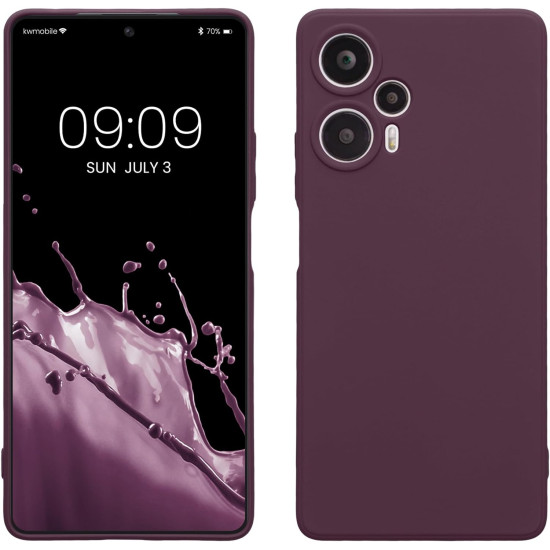 KWmobile Soft Slim Flexible Rubber Cover with Camera Protector - Θήκη Σιλικόνης Xiaomi Poco F5 με Πλαίσιο Κάμερας - Bordeaux Violet (61638.187)