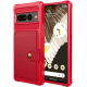 HappyCase 3 σε 1 - Θήκη Σιλικόνης με Ενσωματωμένο PU Πορτοφόλι - Google Pixel 7 Pro - Red (8719246420641)