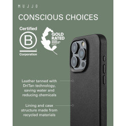 MUJJO Full Leather Case - Δερμάτινη Θήκη MagSafe - Apple iPhone 15 Pro - Black (MUJJO-CL-039-BK)