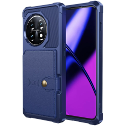 HappyCase 3 σε 1 - Θήκη Σιλικόνης με Ενσωματωμένο PU Πορτοφόλι - OnePlus 11 - Dark Blue (8719246421488)