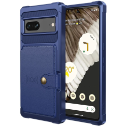 HappyCase 3 σε 1 - Θήκη Σιλικόνης με Ενσωματωμένο PU Πορτοφόλι - Google Pixel 7 - Dark Blue (8719246421433)