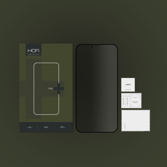 Hofi Anti Spy Pro+ Tempered Glass Privacy - Full Face Αντιχαρακτικό Γυαλί Προστασίας Απορρήτου Οθόνης - Apple iPhone 14 Plus / 13 Pro Max - Black (9490713933541)