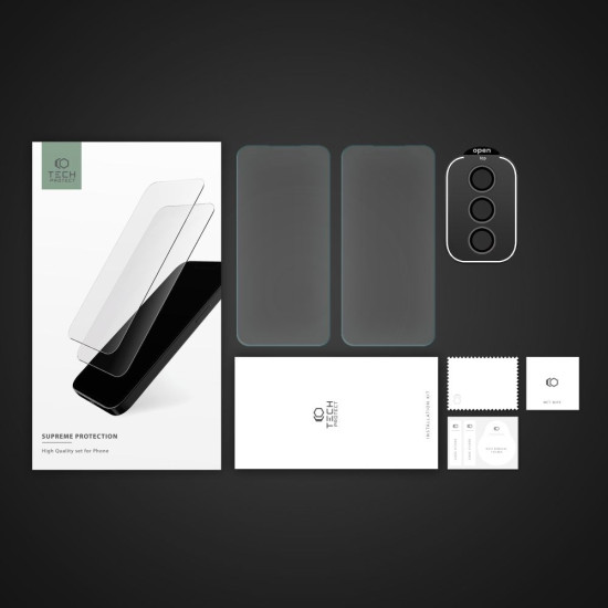 Tech-Protect Supreme Set - Σετ Tempered Glass 2 x Αντιχαρακτικά Προστατευτικά Οθόνης και 1 x Κάμερας - Samsung Galaxy S23 FE - Clear (9319456606478)