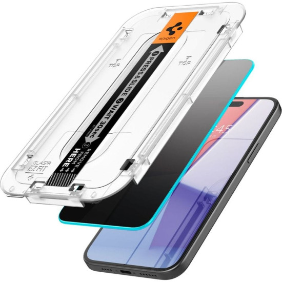 Spigen Tempered Glass GLAS.tR EZ Fit HD Privacy - Αντιχαρακτικό Γυαλί Προστασίας Απορρήτου Οθόνης - Apple iPhone 16 / 15 (AGL07121)
