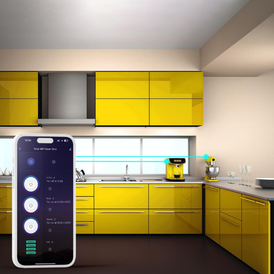 Tellur Wi-Fi Smart Power Strip - Wi-Fi Πολύπριζο με 3 x Υποδοχές Schuko 2500W με Διακόπτη & Καλώδιο 200cm - 3 x USB-A / 1 x Type-C 30W - White (TLL331521)