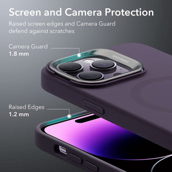 ESR Cloud Soft with Stash Stand - Ανθεκτική MagSafe Θήκη Σιλικόνης Apple iPhone 14 Pro Max με Kickstand - Purple (4894240176115)