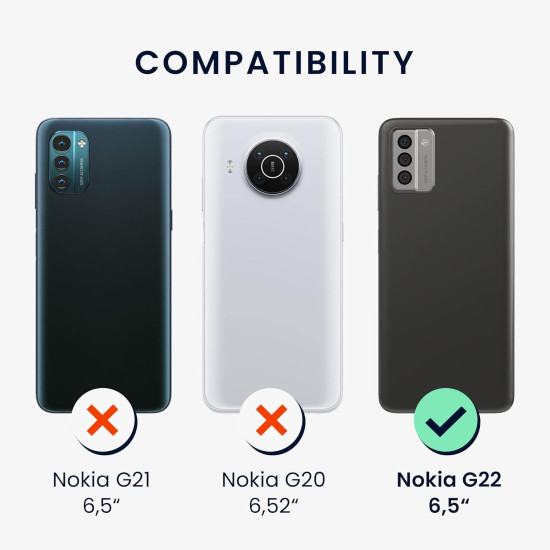 KWmobile Διάφανη Θήκη Σιλικόνης με Λουράκι Λαιμού - Nokia G22 - Black / Transparent (61196.03)