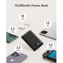 Veger PowerBank C11 με Ψηφιακή Οθόνη LED - Φορητή Μπαταρία Φόρτισης με Ενσωματωμένα Καλώδια 1 x Type-C / 1 x Lightning και Θύρα 1 x USB-A - 10000mAh - 22.5W - Black (W1170)