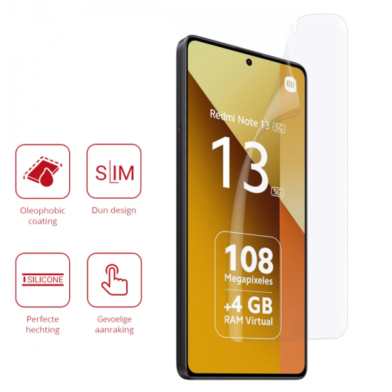 Μεμβράνη Προστασίας Οθόνης - Xiaomi Redmi Note 13 5G - Rosso Ultra Clear Screen Protector - 2 Τεμάχια (8719246436871)
