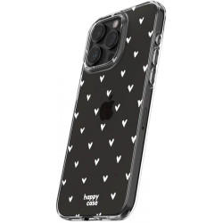 HappyCase Διάφανη Θήκη Σιλικόνης Apple iPhone 15 Pro - Hearts Print (8719246420399)