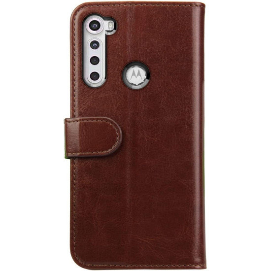 PU Θήκη Πορτοφόλι - Motorola One Fusion Plus - Rosso Element - Brown (8719246262494)