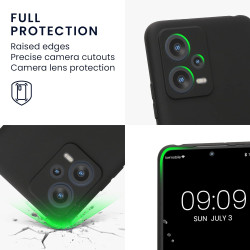 KWmobile Θήκη Σιλικόνης Xiaomi Redmi Note 12 5G / Poco X5 με Πλαίσιο Κάμερας - Black Matte (60887.47)