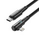 Tech-Protect Ultraboost Cable "L" - Καλώδιο Φόρτισης και Μεταφοράς Δεδομένων Type-C σε Lightning Ορθή Γωνία - 100cm - 20W - 3A - Grey (9490713935330)