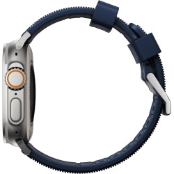 Nomad Rugged Band - Ανθεκτικό Αδιάβροχο Λουράκι από Καουτσούκ FKM - Apple Watch Ultra/SE/11/10/9/8/7/6/5/4 (49/46/45/44mm) - Atlantic Blue / Silver (NM01296485)