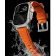 Nomad Rugged Band - Ανθεκτικό Αδιάβροχο Λουράκι από Καουτσούκ FKM - Apple Watch Ultra/SE/11/10/9/8/7/6/5/4 (49/46/45/44mm) - Ultra Orange / Silver (NM01287285)