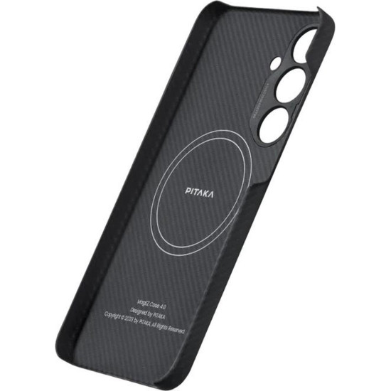 MagSafe Θήκη Aramid Fiber Body - Samsung Galaxy S24 Plus - Pitaka MagEZ Case 4 - 1mm - 600D - Black / Grey / Twill (KS2401S)