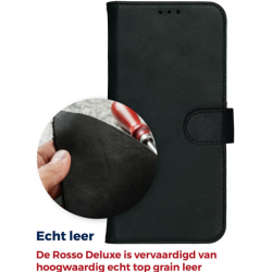 Δερμάτινη Θήκη Πορτοφόλι - Samsung Galaxy S24 Ultra - Rosso Deluxe - Black (8719246427084)