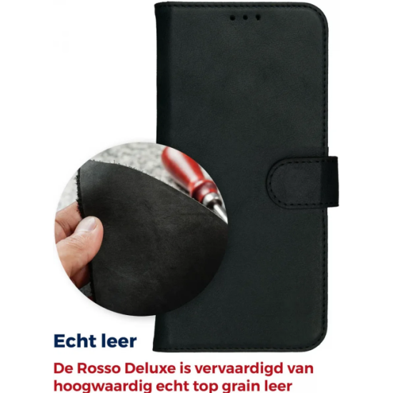 Δερμάτινη Θήκη Πορτοφόλι - Samsung Galaxy S24 Ultra - Rosso Deluxe - Black (8719246427084)