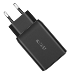 Tech-Protect C65W - Ταχυφορτιστής Ταξιδιού / Αντάπτορας με 1 x USB-A / 2 x Type-C - 65W - Black (9490713934524)