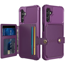HappyCase 3 σε 1 - Θήκη Σιλικόνης με Ενσωματωμένο PU Πορτοφόλι - Samsung Galaxy A25 - Purple (8719246420771)