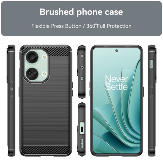 Techsuit Carbon Silicone - Θήκη Σιλικόνης OnePlus Nord 3 - Black (5949419069152)