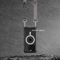 SwitchEasy MagEasy Sling Strap & Strap Card 20mm - Αποσπώμενο Λουράκι Λαιμού για Θήκες Κινητών iPhone - Concrete Gray (MPHIPH143CR23)