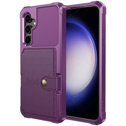 HappyCase 3 σε 1 - Θήκη Σιλικόνης με Ενσωματωμένο PU Πορτοφόλι - Samsung Galaxy S23 FE - Purple (8719246420788)