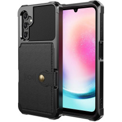 HappyCase 3 σε 1 - Θήκη Σιλικόνης με Ενσωματωμένο PU Πορτοφόλι - Samsung Galaxy A25 - Black (8719246409219)