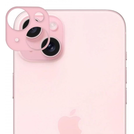 Rosso Camera Lens Protector - Προστατευτικό Κάλυμμα Κάμερας - Apple iPhone 15 / 15 Plus - Pink (8719246427176)
