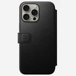 Θήκη iPhone 15 Pro Max Nomad Modern Leather Folio Δερμάτινο Πορτοφόλι με MagSafe - Black (NM01632085)