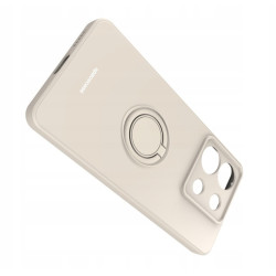 Θήκη Σιλικόνης με Μεταλλικό Μαγνητικό Ring Holder - Xiaomi Redmi Note 13 Pro 5G / Poco X6 - Spacecase Silicone Ring - Bone (5905719108052)