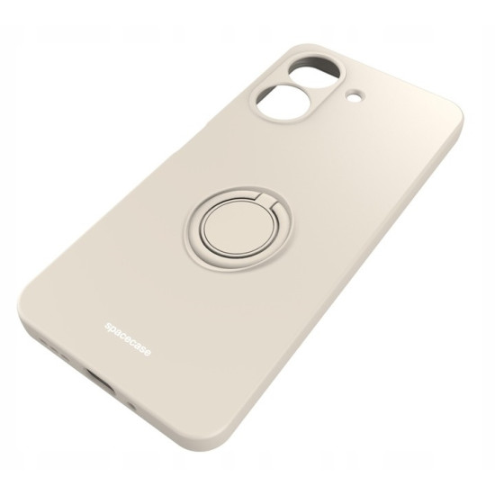 Spacecase Silicone Ring - Θήκη Σιλικόνης με Μεταλλικό Μαγνητικό Ring Holder - Xiaomi Redmi 13C 4G / Poco C65 - Bone (5905719107468)