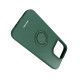 Spacecase Silicone Ring - Θήκη Σιλικόνης με Μεταλλικό Μαγνητικό Ring Holder - Apple iPhone 15 Pro - Dark Green (5905719103866)