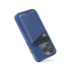 Mujjo Full Leather Magnetic Wallet - Universal Δερμάτινο MagSafe Πορτοφόλι / Θήκη για Κάρτες - Monaco Blue (MUJJO-WA-001-BL)