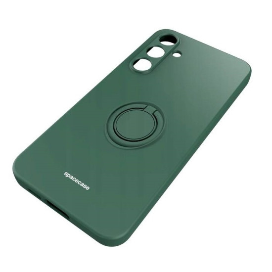 Θήκη Σιλικόνης με Μεταλλικό Μαγνητικό Ring Holder - Samsung Galaxy A55 - Spacecase Silicone Ring - Dark Green (5905719108809)