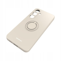 Θήκη Σιλικόνης με Μεταλλικό Μαγνητικό Ring Holder - Samsung Galaxy S24 - Spacecase Silicone Ring - Bone (5905719106713)