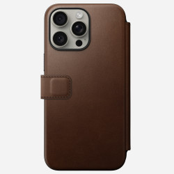 Θήκη iPhone 15 Pro Max Nomad Modern Leather Folio Δερμάτινο Πορτοφόλι με MagSafe - Brown (NM01633785)