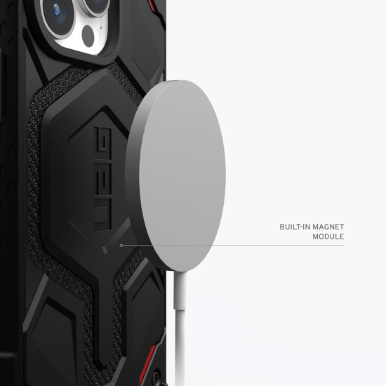 UAG Monarch Pro - Ανθεκτική Θήκη MagSafe - Apple iPhone 15 Pro Max - Kevlar Black (114222113940)