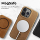 Rosso Elite Back Cover - Δερμάτινη Θήκη MagSafe - Apple iPhone 15 Pro - Light Brown (8719246442049)