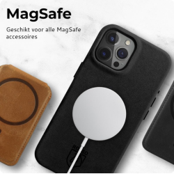 Rosso Elite Back Cover - Δερμάτινη Θήκη MagSafe - Apple iPhone 15 Pro Max - Black (8719246442025)