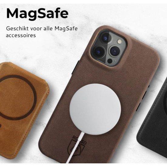 Rosso Elite Back Cover - Δερμάτινη Θήκη MagSafe - Apple iPhone 15 Pro Max - Brown (8719246442001)
