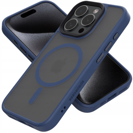 Spacecase Hybrid MagSafe - Σκληρή Ημιδιάφανη Θήκη MagSafe - Apple iPhone 15 Pro - Dark Blue (5905719103200)